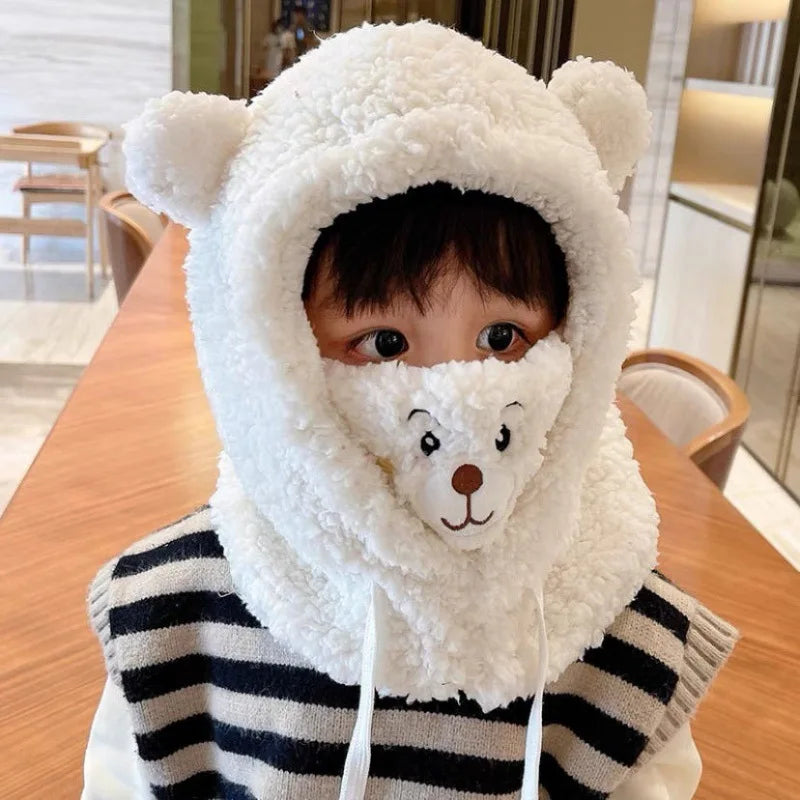 BowLift | Plush Warm Bear Winter Scarf Mask