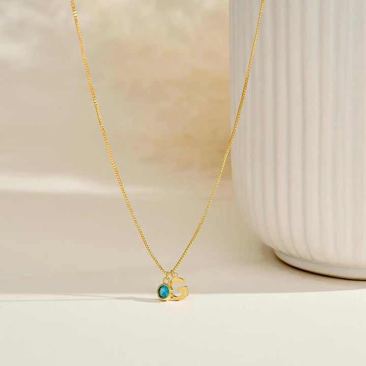 BowLift | Dainty Initial & Birthstone Necklace