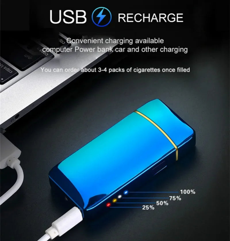 BowLift | Rechargeable USB Plasma Lighter with Windproof Double Arc Flame – Stylish Metal Design for Indoor and Outdoor Use