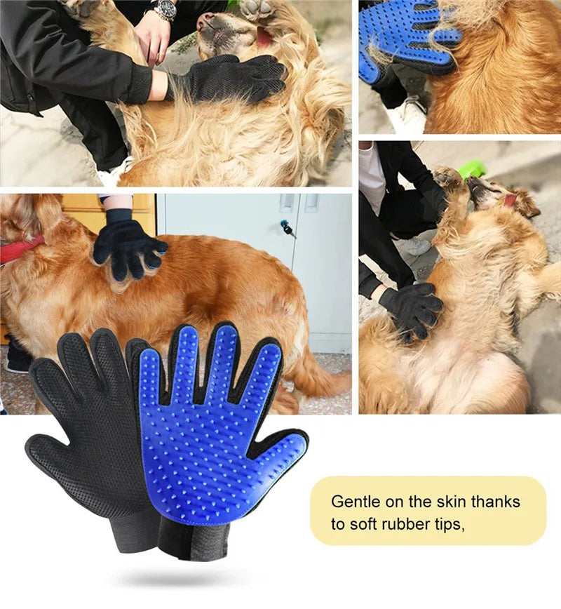 BowLift | Fur Care Glove PawLiss TouchGlove | 5-Finger Massage Glove for Dogs & Cats | 23.2×17.2 cm | TPR & Mesh | Left or Right