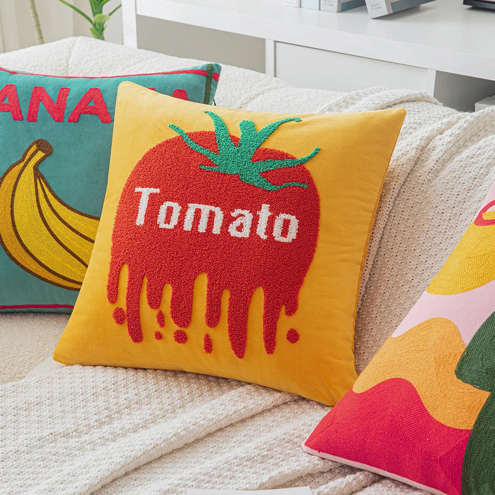 Fruit Embroidered Cushion Cover | Bowlift