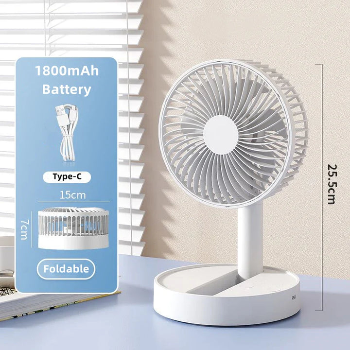 BowLift | Folding Fan AeroFold | 4-Stage USB Fan with Timer | Compact & Quiet | For Indoor & Outdoor