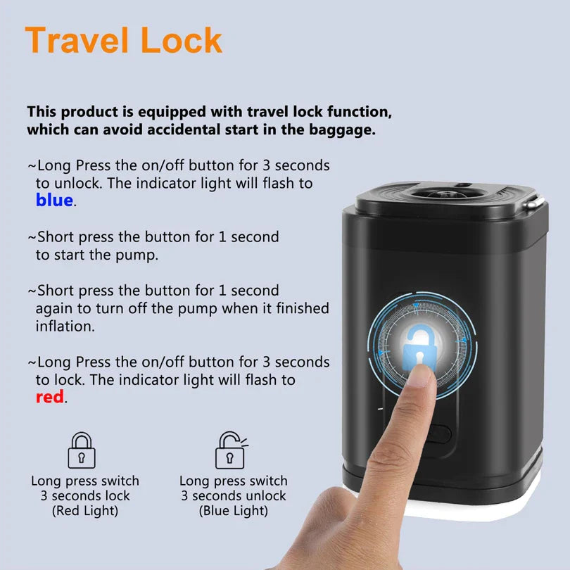 BowLift | AirBreezy Mini Air Pump | Ultra Compact & USB-C Rechargeable | 5 Nozzles | 200L/min Power