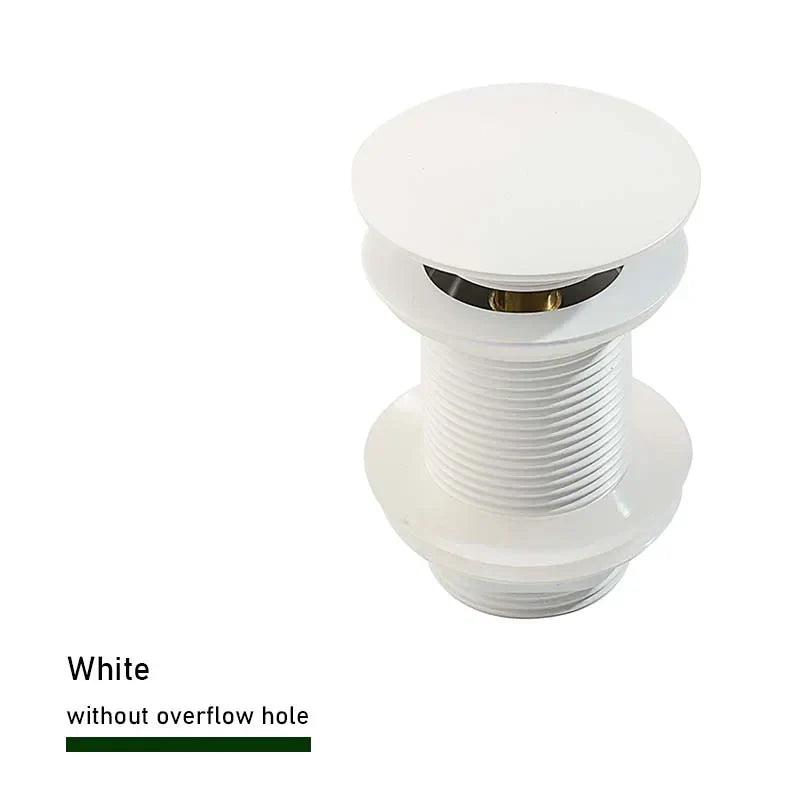 Drain screw with push-down popup – brass | 11 colors | With or without overflow Bowlift