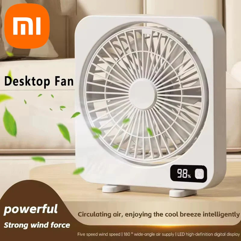 BowLift | AeroLino USB Desk Fan | 5-Level Digital Display | Portable & Quiet | For Office, School & Home