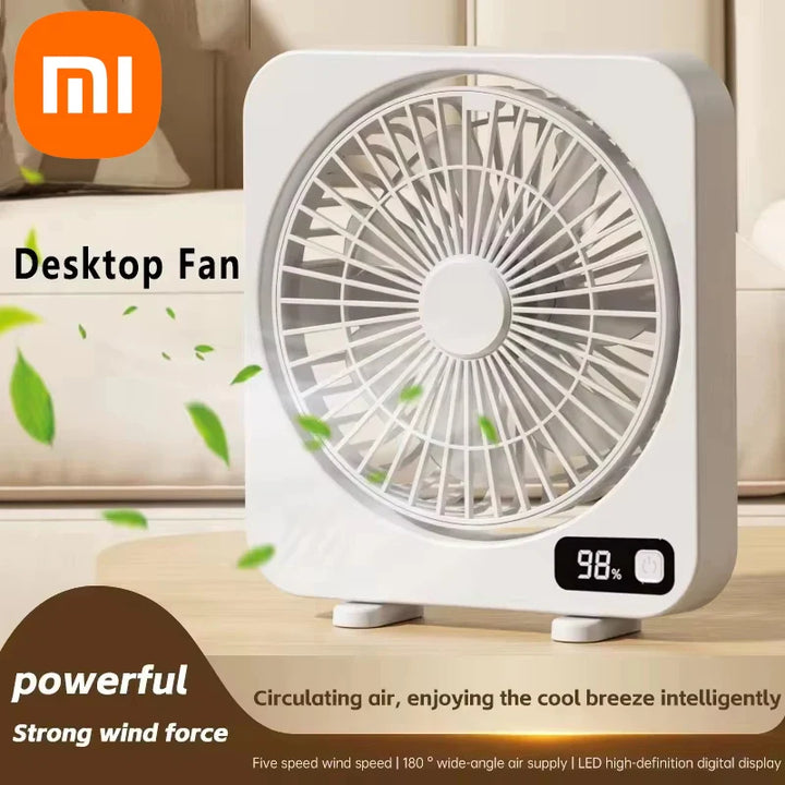 BowLift | AeroLino USB Desk Fan | 5-Level Digital Display | Portable & Quiet | For Office, School & Home