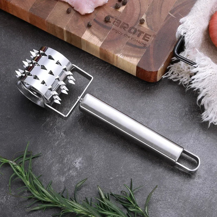 BowLift | SteelTender Meat Tenderizer | Stainless Steel Meat Tenderizer with Hammer Head | For Steak, Schnitzel & Pork | 18 cm