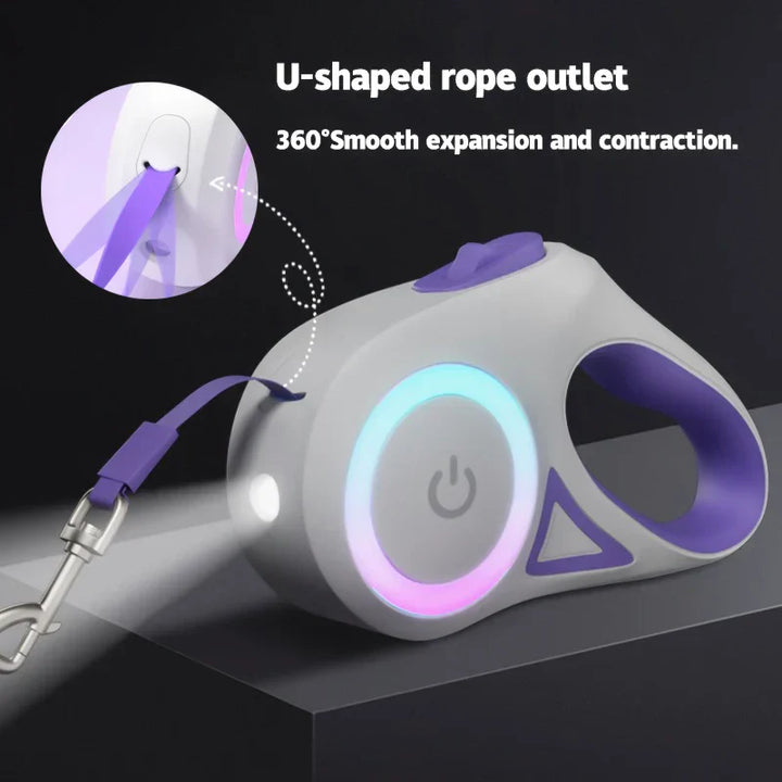 BowLift | LED Dog Leash LumiLeash FlexiLight | Retractable leash with lighting | 3 m & 5 m length | For dogs & cats up to 35 kg
