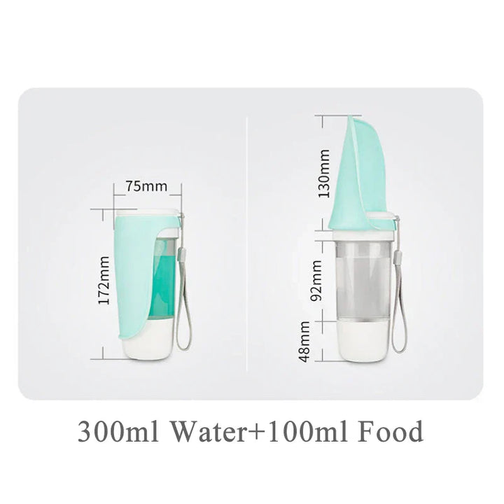 BowLift | 2-in-1 Dog Water Bottle Vanduro GoSip | Foldable Water Dispenser with Bowl & Food Compartment | For Small & Large Dogs | Portable & Leakproof