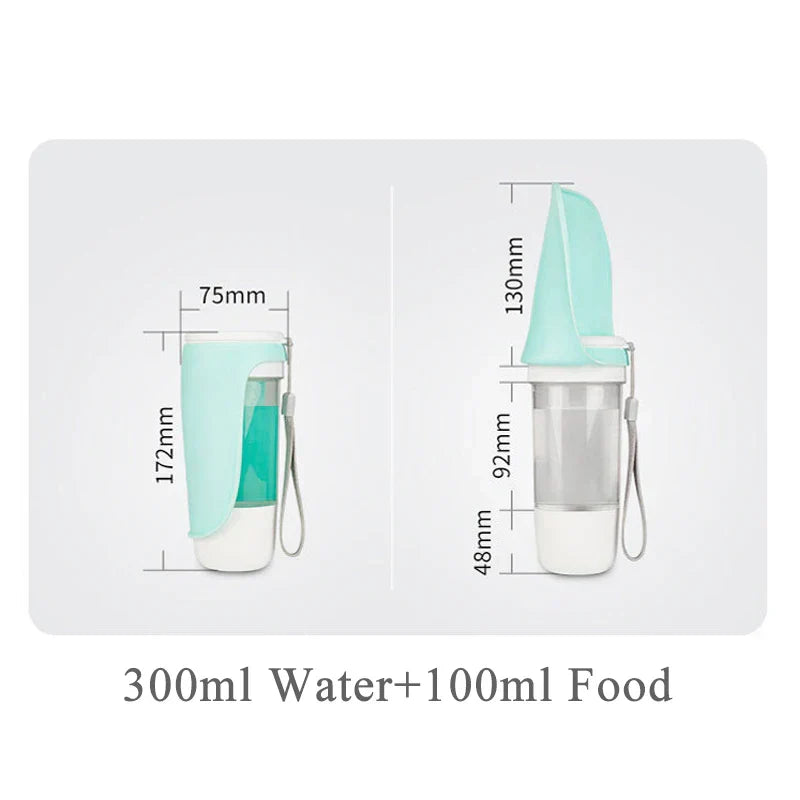 BowLift | AquaPaws 2-in-1 Dog Water Bottle | With Foldable Bowl & Food Compartment | For Small & Large Dogs | Ideal for On-the-Go