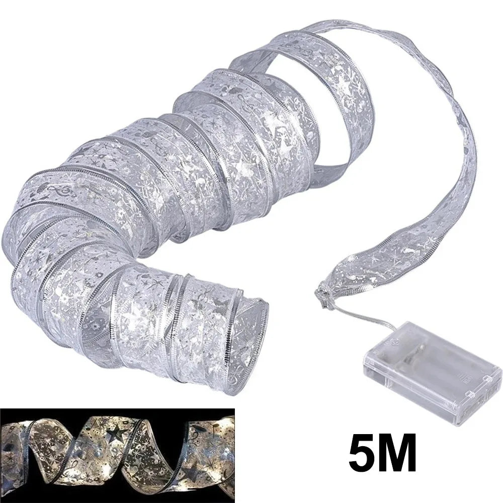 BowLift | Lumibelle | Christmas ribbon with light chain | LED ribbon light | For tree, window & table decoration | Warm white | Christmas & New Year 2026
