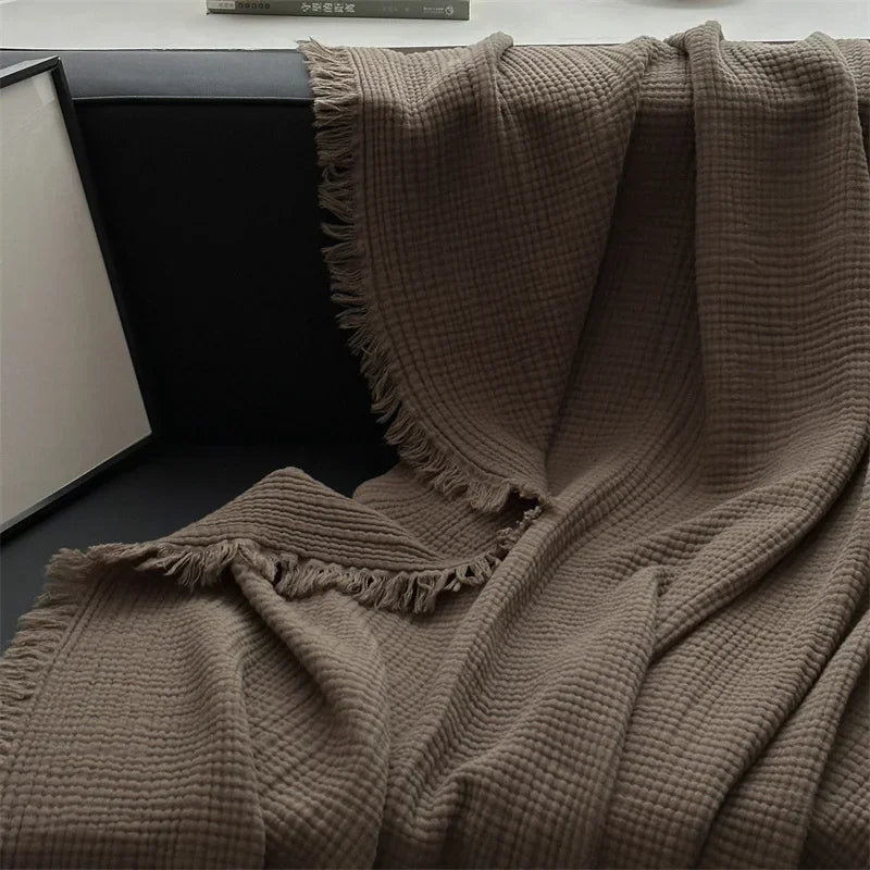 BowLift | Solid color cotton sofa blanket