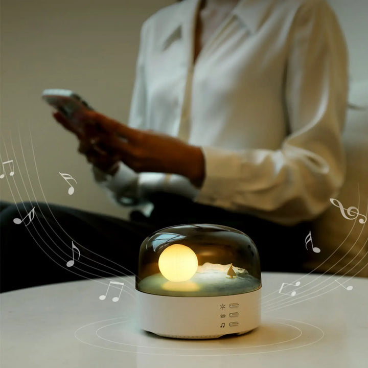 3D Mysterious Moon LED Night Light Speaker | Bowlift