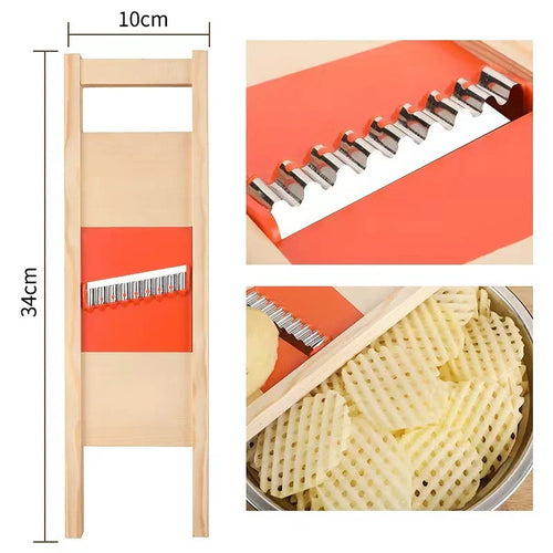 BowLift | Gridello Potato Cutter | Stainless Steel Grater Cutting Device | For French Fries, Chips & Vegetables | 34 cm Length