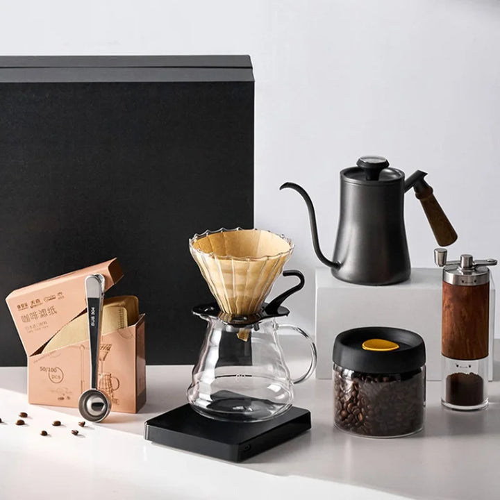 BowLift | GIANXI Hand Punch Coffee Pot With Lid Drip Swan Neck Spout Coffee Water Kettle Long Opening Coffee Machine Coffee Accessories