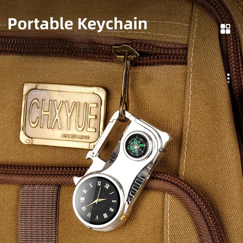 BowLift | 4in1 Windproof Metal Butane Compass Watch Keychain Lighter