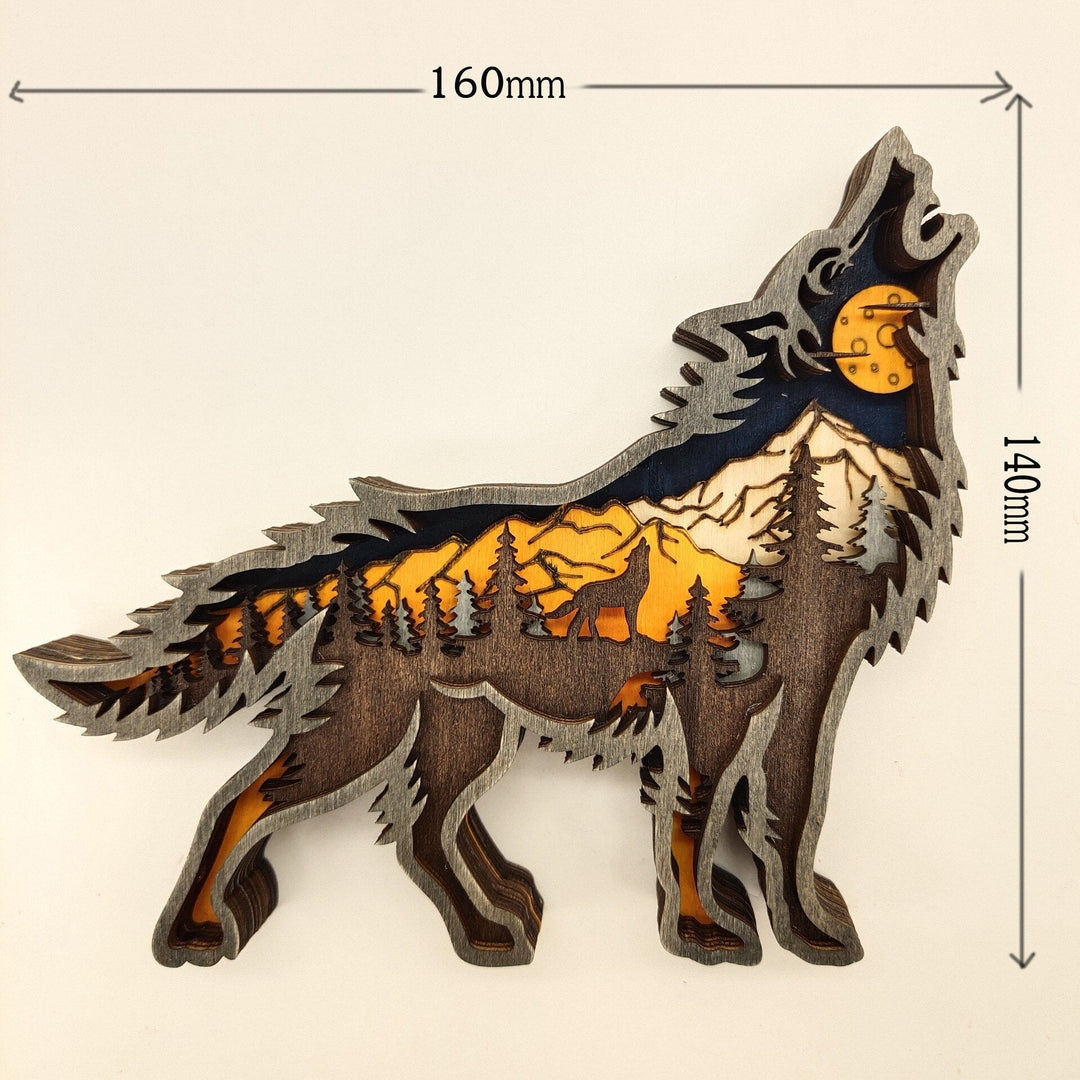 BowLift | Nightglow Wooden Craft Wolf Decor