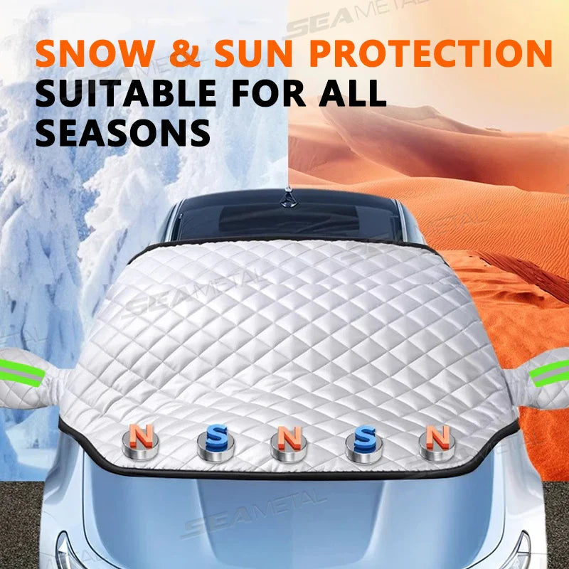 BowLift | FrostGuard Pro | 5-Layer Windshield Cover | Magnetic & Windproof | Complete Ice Protection