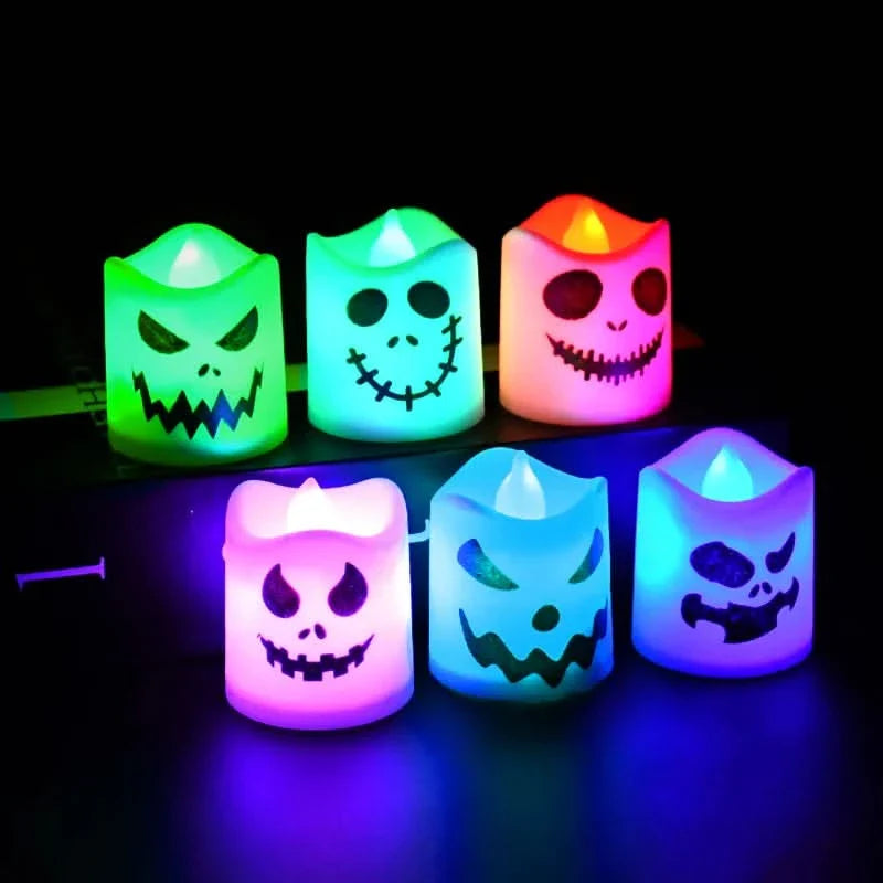 BowLift | Halloween LED Ghost & Pumpkin Candle Lights – 6 Pack