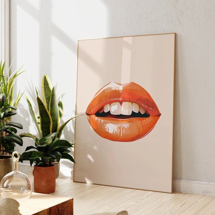 Coral Lips Wall Art | Bowlift