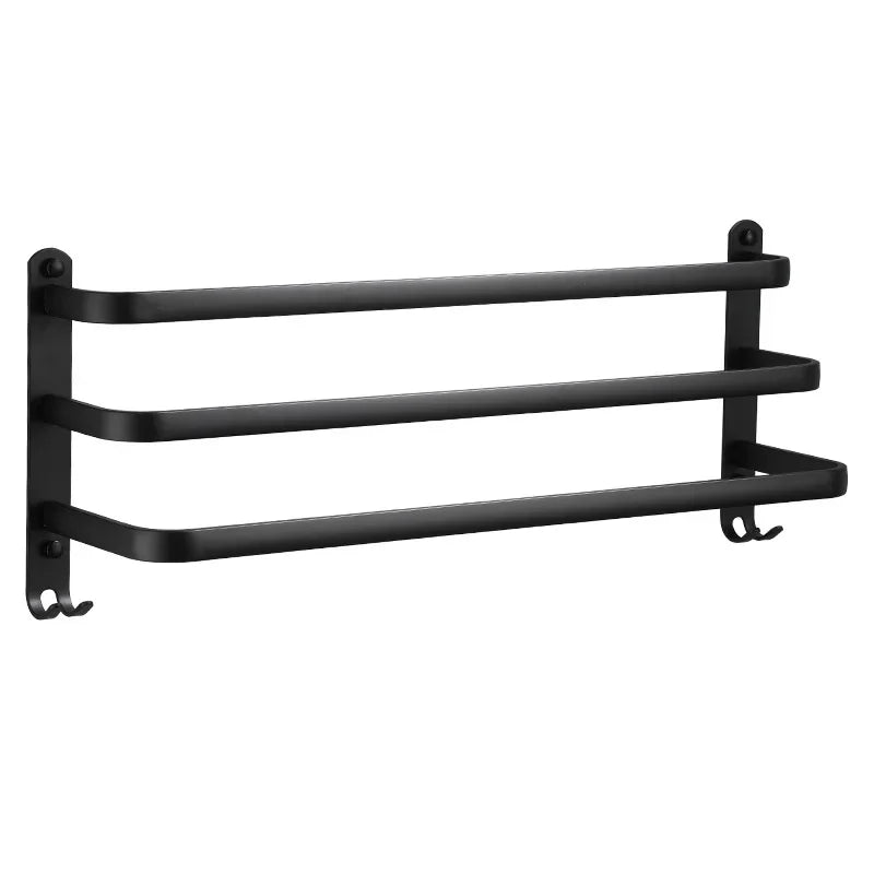 Fester Towel Holder - Black Aluminum | Screw Mount Bowlift