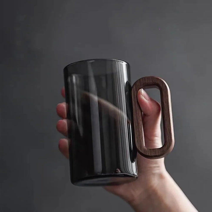 BowLift | Glass Mug with Wood Large and Durable