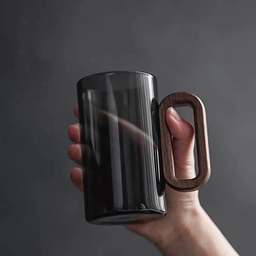 BowLift | Glass Mug with Wood Large and Durable