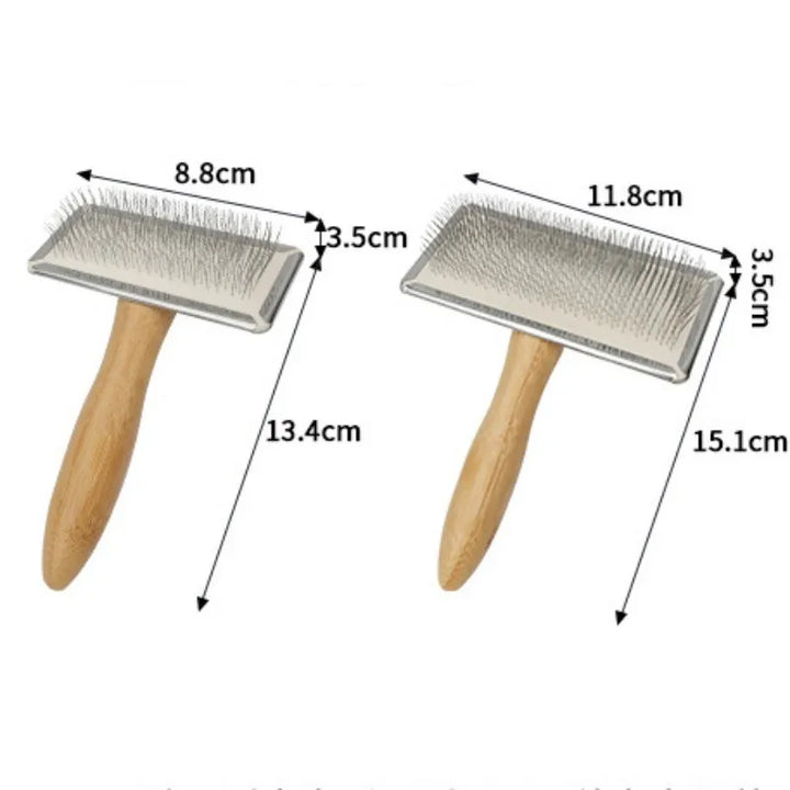 BowLift | PuroPetz Dog & Cat Brush Made of Solid Wood | Stainless Steel Comb | Removes Undercoat & Tangles | Soft Coat Care & Massage