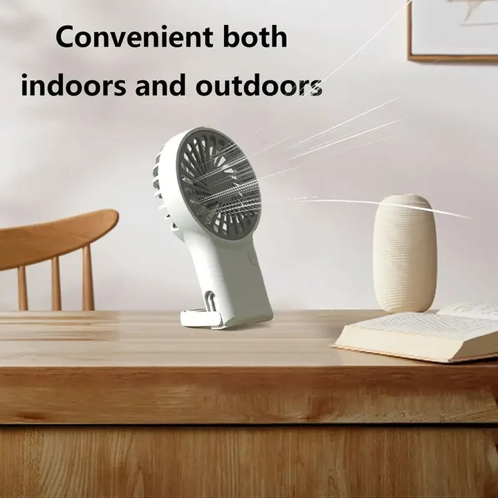 BowLift | Airivio Mini Fan | Foldable & USB-C | Quiet & Portable | With Carabiner & Battery