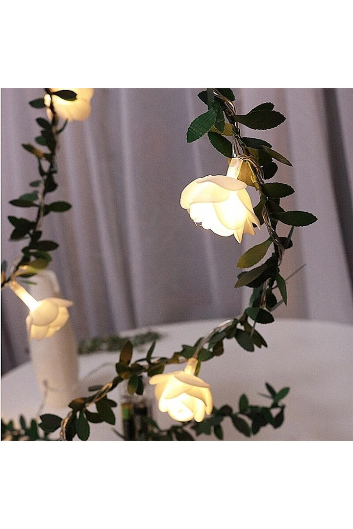 white rose light garland | Bowlift