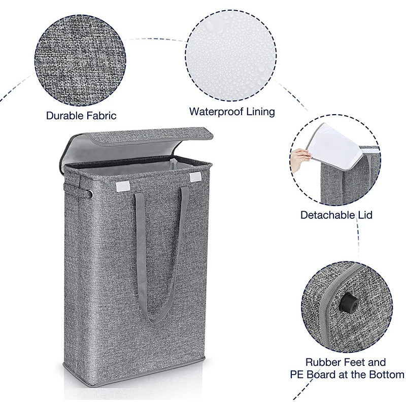 BowLift | 45L Slim Laundry Basket with Lid – Neris