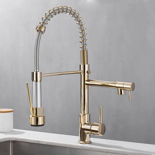 BowLift | DualFlow Kitchen Faucet - Luxurious Double Bronze Kitchen Faucet