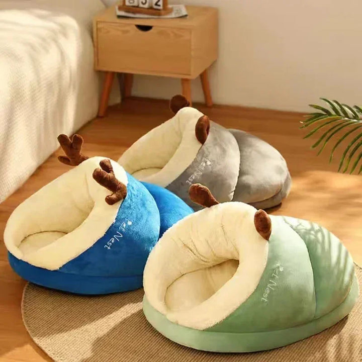 BowLift | Slippernest - Foldable Dog Bed in Coral Fleece for Winter Comfort