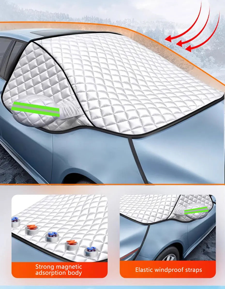 BowLift | FrostGuard Pro | 5-Layer Windshield Cover | Magnetic & Windproof | Complete Ice Protection