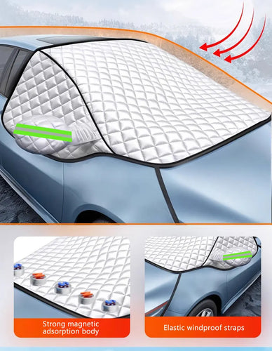 BowLift | FrostGuard Pro | 5-Layer Windshield Cover | Magnetic & Windproof | Complete Ice Protection