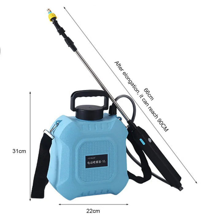 BowLift | SPRAYMATE Pro Battery Pressure Sprayer | 5 L Shoulder Spray Bottle | USB Charging & Adjustable Nozzle | For Garden, Cleaning & Weed Control