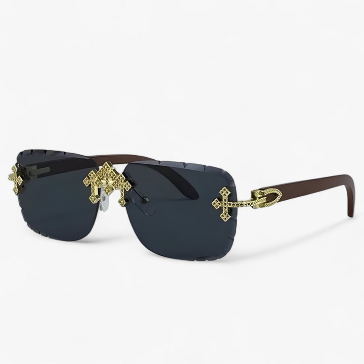 Rimless Steampunk Sunglasses with Metal Accents – Nirex | Bowlift