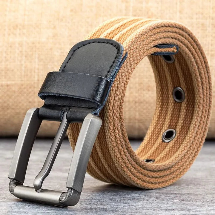 BowLift | Men’s Canvas Belt – Adjustable Casual Striped Waistband