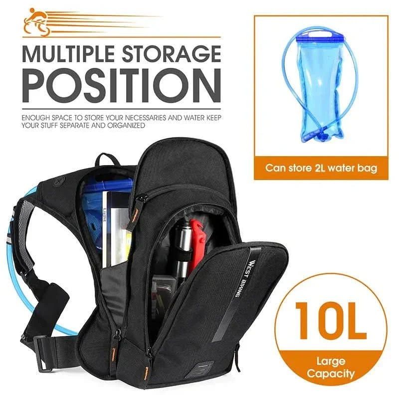 BowLift | Ultra-lightweight 10L bike backpack with hydration system