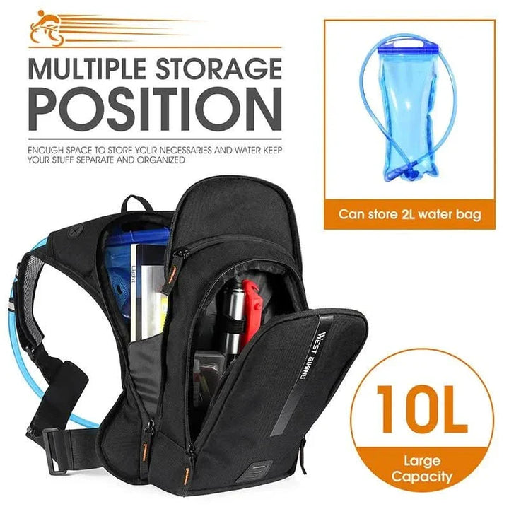 BowLift | Ultra-lightweight 10L bike backpack with hydration system