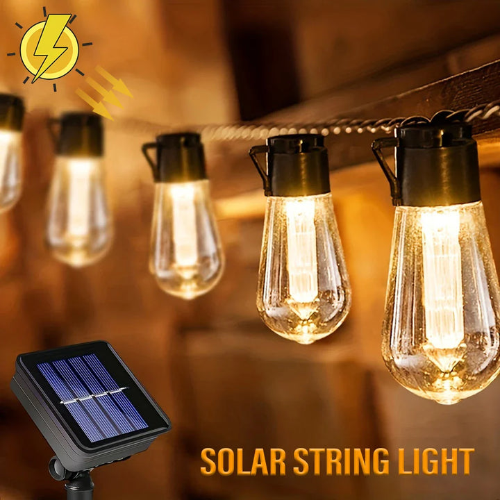BowLift | LED Solar String Lights SolaLuma | Waterproof IP44 | For Garden, Terrace & Camping | Automatic Lighting
