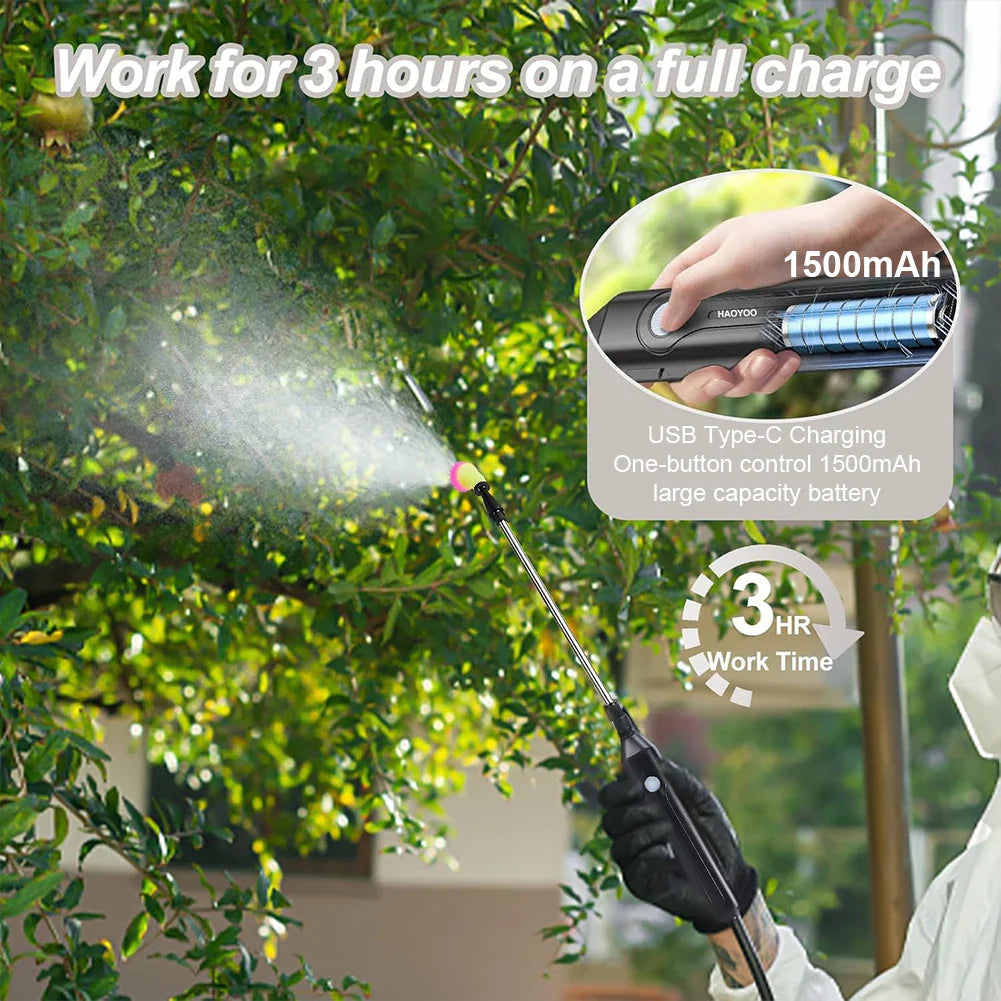 BowLift | SPRAYMATE Pro Battery Pressure Sprayer | 5 L Shoulder Spray Bottle | USB Charging & Adjustable Nozzle | For Garden, Cleaning & Weed Control