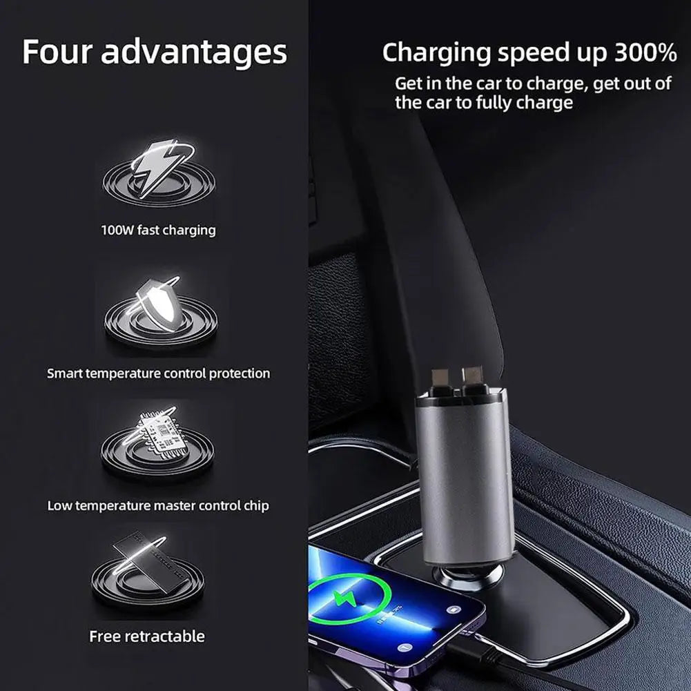 BowLift | 4in1 Retractable Fast Charging Car Lighter Charger