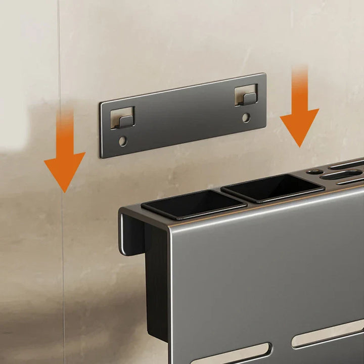 ChefSpace Wall-mounted Knife Holder with Cutting Board Storage – Stainless Steel Bowlift