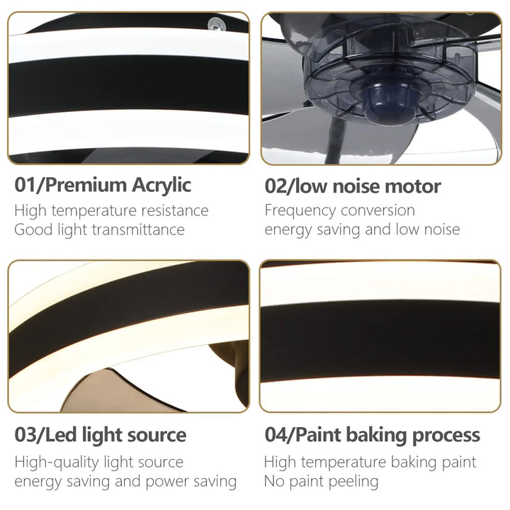 BowLift | Aura Silent LED Ceiling Fan Lamp
