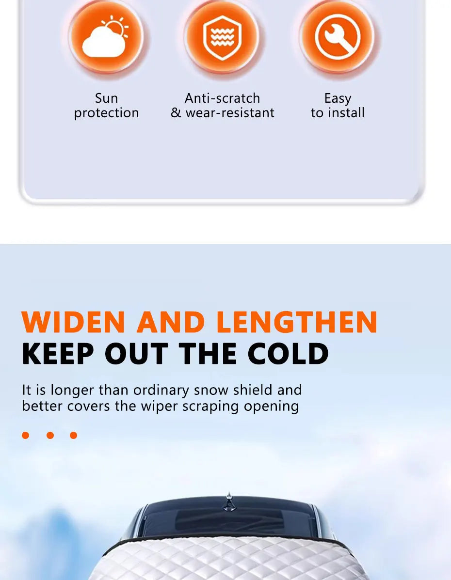 BowLift | FrostGuard Pro | 5-Layer Windshield Cover | Magnetic & Windproof | Complete Ice Protection