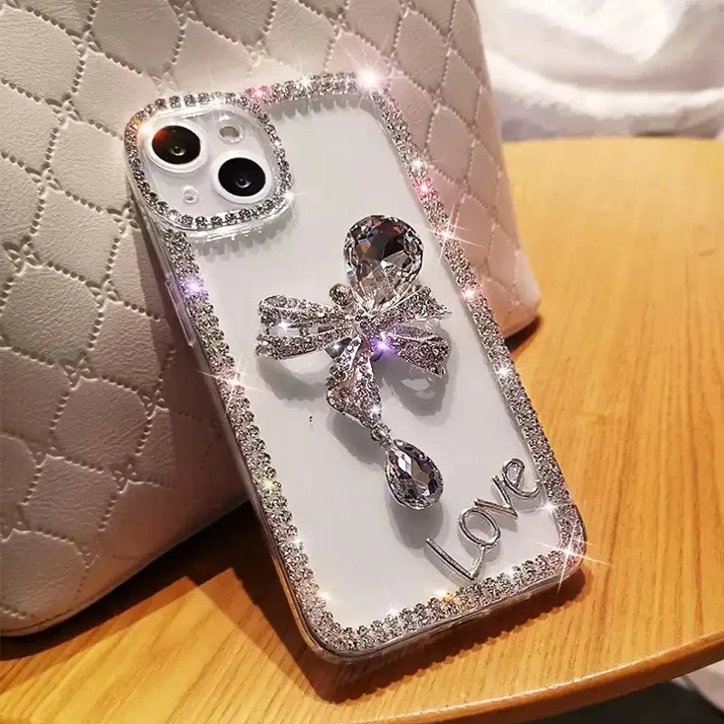 BowLift | Sparkle Shell Diamond Bow iPhone Case