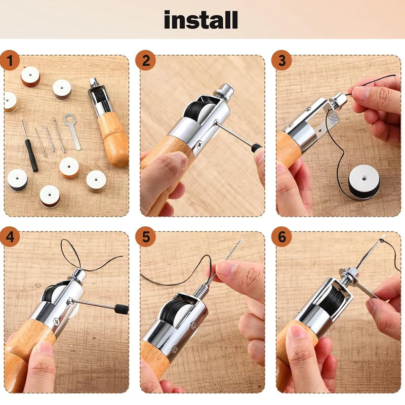 BowLift | Leather Sewing Kit | Hand Sewing Machine & Accessories | Waxed Thread & Tools | For Leather Craft & Repairs