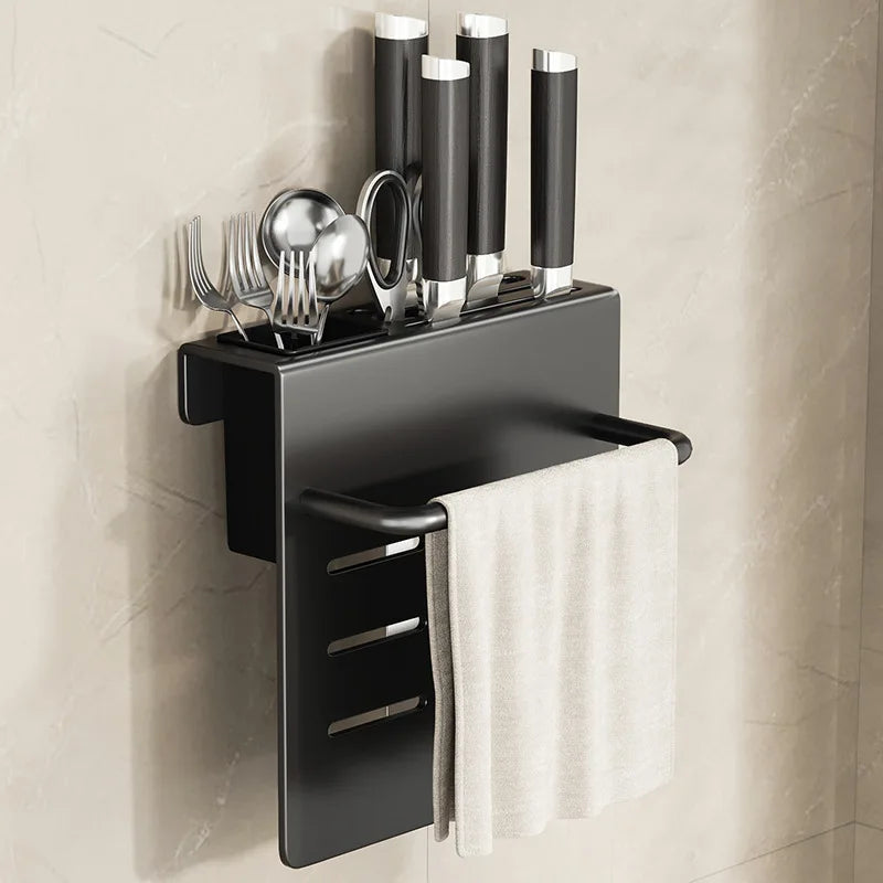 ChefSpace Wall-mounted Knife Holder with Cutting Board Storage – Stainless Steel Bowlift