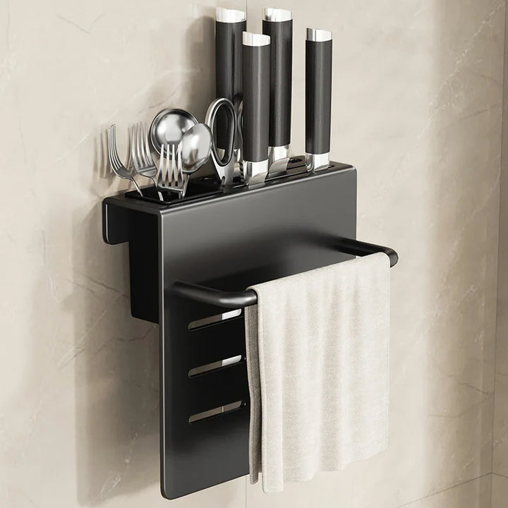 ChefSpace Wall-mounted Knife Holder with Cutting Board Storage – Stainless Steel Bowlift